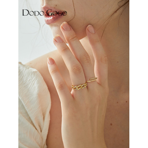 DODOGOGO高級感素圈戒指女ins潮輕奢冷淡風指環開口情侶食指戒 DODOGOGO高級感素圈戒指女ins潮輕奢冷淡風指環開口情侶食指戒