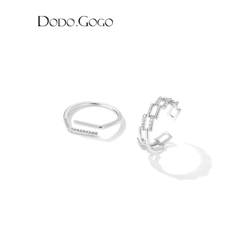 DODOGOGO高級感素圈戒指女ins潮輕奢冷淡風指環開口情侶食指戒 DODOGOGO高級感素圈戒指女ins潮輕奢冷淡風指環開口情侶食指戒