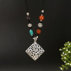 2021新款毛衣鏈長款百搭復古民族風項鍊鎖骨鍊掛件女衣服配飾仿銀