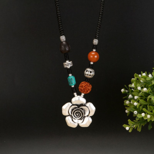 2021新款毛衣鏈長款百搭復古民族風項鍊鎖骨鍊掛件女衣服配飾仿銀