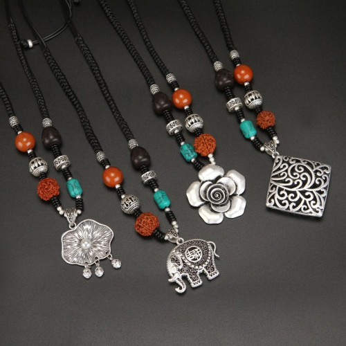 2021新款毛衣鏈長款百搭復古民族風項鍊鎖骨鍊掛件女衣服配飾仿銀