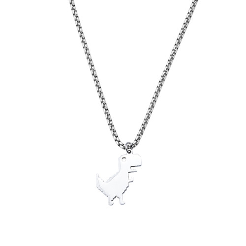 BARCODE原宿小恐龍鈦鋼項鍊ins冷淡風男女高街嘻哈個性情侶吊墜潮