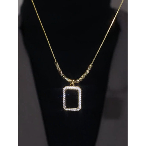 高級感鑲鑽方牌秋冬氣質毛衣鏈2025年新款衛衣鏈輕奢小衆百搭項鍊