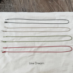 手工編織進口彩蠟線s925銀釦極簡超細萬能鏈吊墜鎖骨鍊紅繩項鍊繩