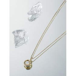 法式金色莫比烏斯環吊墜項鍊女輕奢小衆甜酷鎖骨鍊高級感復古配飾