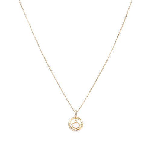 法式金色莫比烏斯環吊墜項鍊女輕奢小衆甜酷鎖骨鍊高級感復古配飾