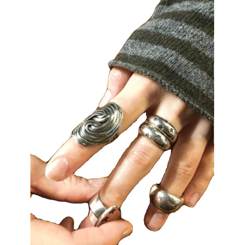 BKP曼穀公園「復古戒」韓式小衆做舊戒指重工扭曲橢圓y2k百搭男女