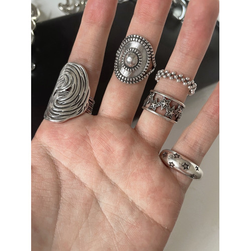 BKP曼穀公園「復古戒」韓式小衆做舊戒指重工扭曲橢圓y2k百搭男女