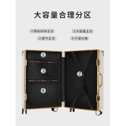 行李箱2026新款多功能旅行箱20寸密碼拉桿箱萬向輪24鋁框耐用皮箱