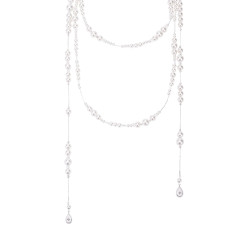 【NEKONEKO】慶憐同款長款珍珠項鍊水晶曡戴復古滿天星鏈原創設計