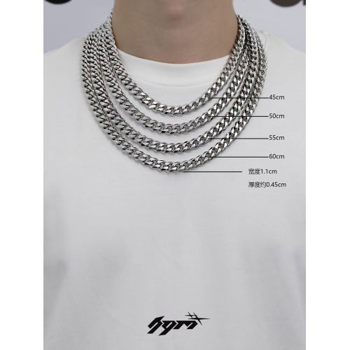 歐美古巴項鍊男潮hiphop高街鈦鋼不掉色蹦迪酷帥ins風女粗款鏈條