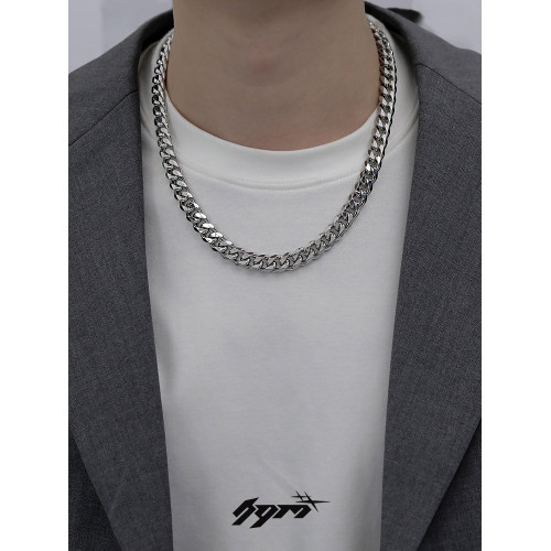 歐美古巴項鍊男潮hiphop高街鈦鋼不掉色蹦迪酷帥ins風女粗款鏈條