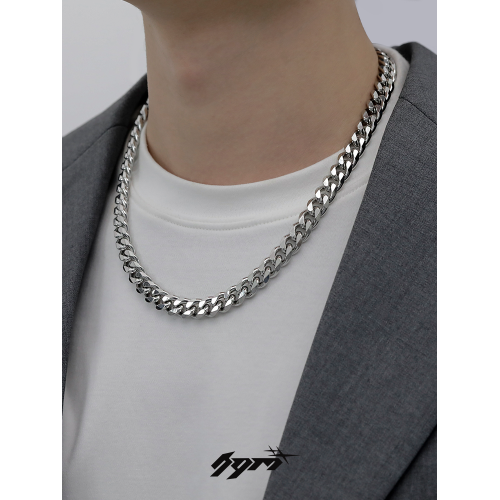 歐美古巴項鍊男潮hiphop高街鈦鋼不掉色蹦迪酷帥ins風女粗款鏈條