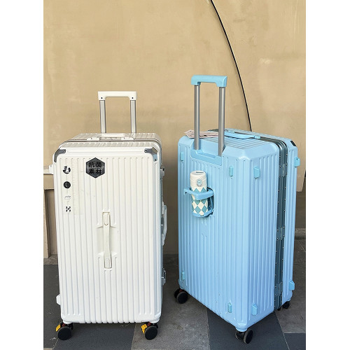 新款多功能大容量鋁框行李箱女22寸登機拉桿箱男萬向輪密碼旅行箱