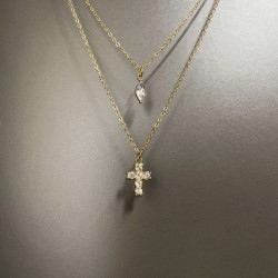 Vintage古著 Cross water drops項鍊