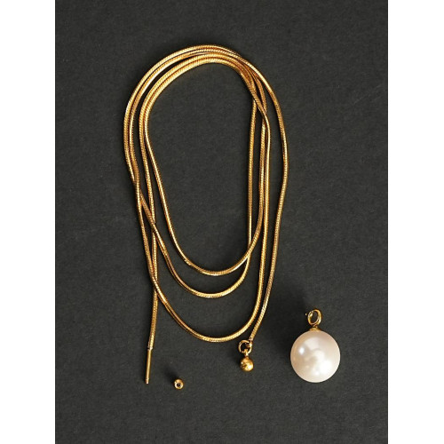 爆款長項鍊珍珠毛衣鏈式針式萬能鏈春夏可調節抽拉式長款不褪色