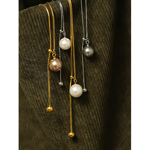 爆款長項鍊珍珠毛衣鏈式針式萬能鏈春夏可調節抽拉式長款不褪色