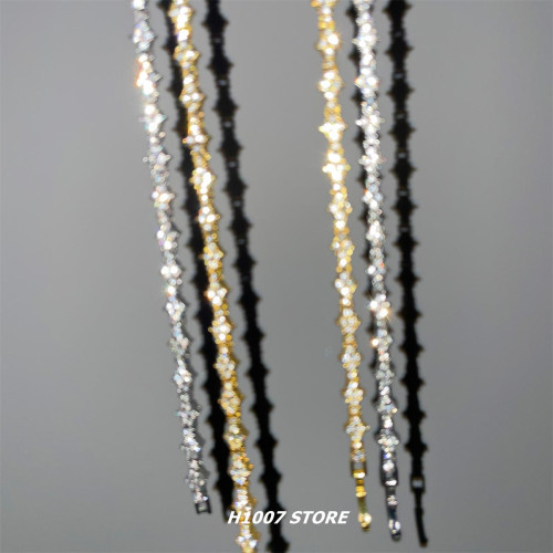 美式超閃荊棘花形滿鑽男款鎖骨鍊女小衆頸鏈高級感項鍊情侶款禮物