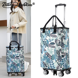 喬幫主買菜小拉車輕便折曡拉桿包拆卸保溫購物袋旅行包家用手拉車