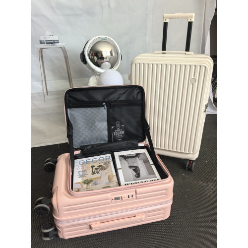 2025新款側開蓋多功能行李箱女24寸學生擴容拉桿箱男20寸登機箱子