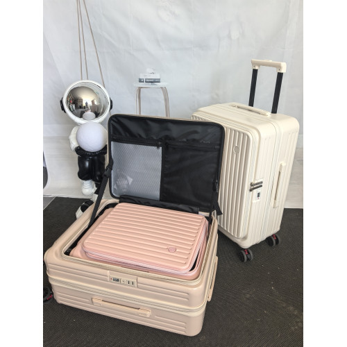 2025新款側開蓋多功能行李箱女24寸學生擴容拉桿箱男20寸登機箱子