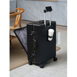 前開口行李箱旅行箱20鋁框拉桿箱萬向輪男女學生皮箱旅行箱24皮箱