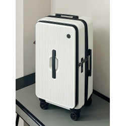 新款行李箱大容量側開口雙層防爆拉鍊男旅行箱20寸登機繙蓋拉桿箱