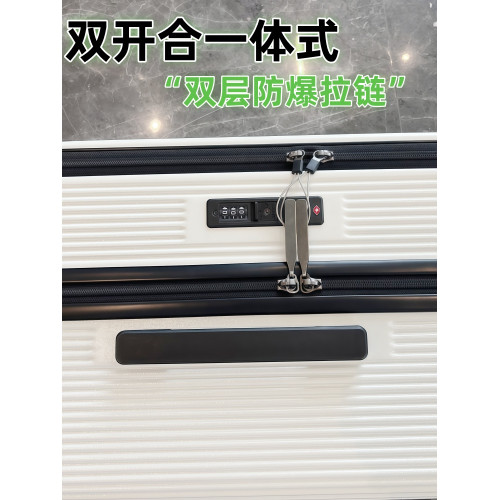 新款行李箱大容量側開口雙層防爆拉鍊男旅行箱20寸登機繙蓋拉桿箱