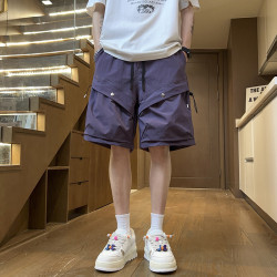 工裝短褲男款夏季潮牌高街大口袋美式運動高級褲子休閒五分中褲男