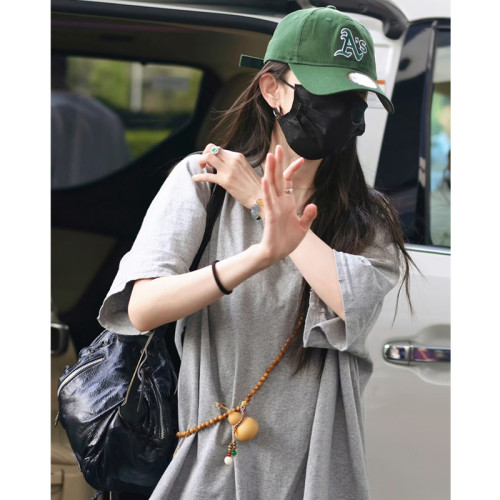 楊冪同款新中式葫蘆斜背鏈綠檀木串珠長款項鍊國風手機掛鏈女背鏈