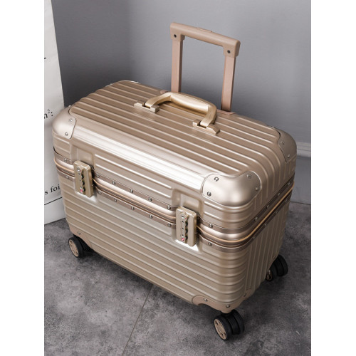 2025新款18寸鋁框行李箱攝影登機箱迷你拉桿箱男萬向輪密碼機長箱