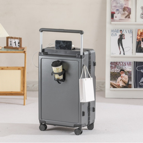 多功能寬拉桿行李箱女鋁框旅行箱男拉鍊登機箱萬向輪大容量密碼箱