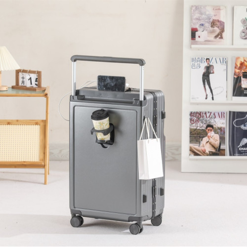 多功能寬拉桿行李箱女鋁框旅行箱男拉鍊登機箱萬向輪大容量密碼箱