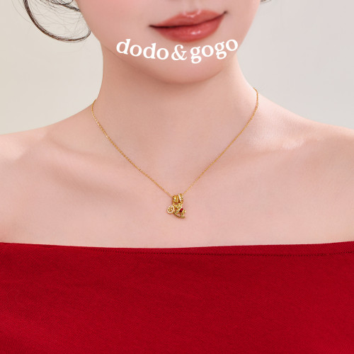DODOGOGO馬上有錢生肖項鍊女款吊墜輕奢小衆高級頸鏈配飾生日禮物