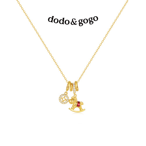 DODOGOGO馬上有錢生肖項鍊女款吊墜輕奢小衆高級頸鏈配飾生日禮物
