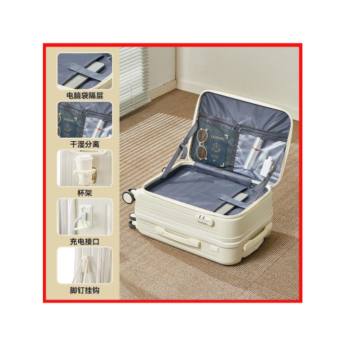 多功能行李箱女側開口密碼箱登機箱20寸學生拉桿箱24寸旅行箱26寸