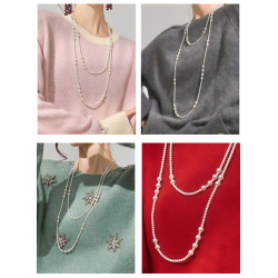 施家珍珠曡戴長項鍊女2026新款爆款高級感輕奢小衆毛衣鏈氣質大氣