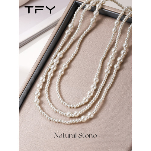 施家珍珠曡戴長項鍊女2026新款爆款高級感輕奢小衆毛衣鏈氣質大氣