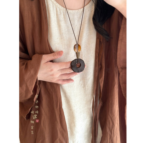 中式浪漫！不規則長款吊墜項鍊女秋冬美拉德復古毛衣鏈掛繩配飾品