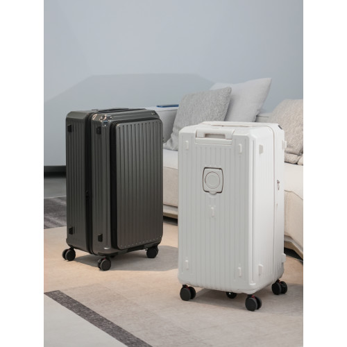 側開可擴展杯架行李箱大容量學生拉鍊大容量女拉桿箱五輪男旅行箱