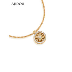 AJIDOU阿吉豆項鍊女款八寶羅盤鎖骨鍊輕奢配飾品小衆高級感毛衣鏈