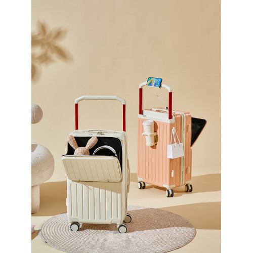 前置開口行李箱2025新款寬拉桿多功能密碼箱大容量男女學生旅行箱