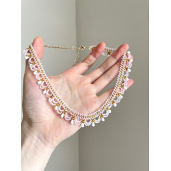 Vintage古著新中式國風復古choker頸鏈項鍊女款2025新蕾絲鎖骨鍊