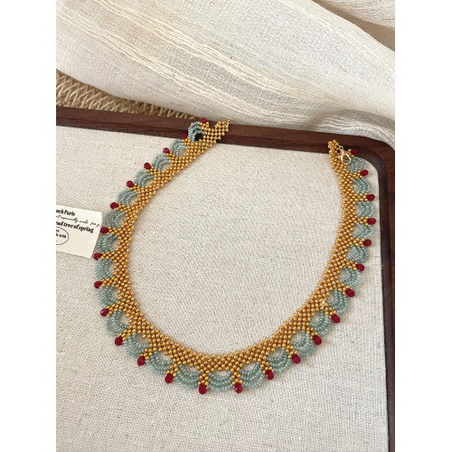 Vintage古著新中式國風復古choker頸鏈項鍊女款2025新蕾絲鎖骨鍊