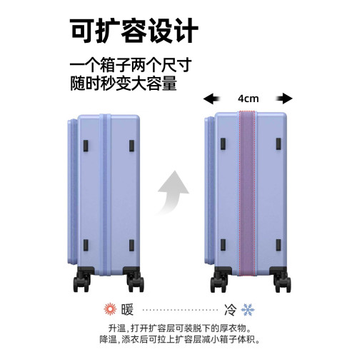 新款側開蓋行李箱20寸女可登機雙開多功能拉桿箱24寸大容量密碼箱