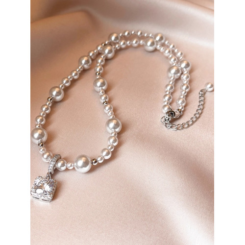 曼塔玫瑰小方糖珍珠項鍊毛衣鏈女2026新款高級感輕奢小衆頸鏈配飾