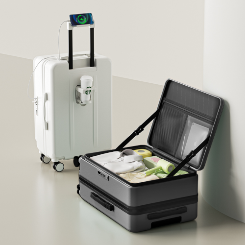 酷彼熊2026新款側開蓋大容量行李箱側開口28寸旅行箱PC加厚結實