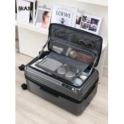 旅大俠側繙蓋可擴展行李箱女新款萬向輪拉桿箱大容量密碼旅行箱男