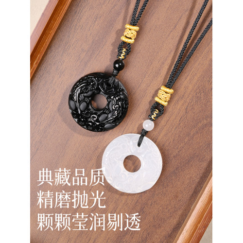 普陀山黑曜石平安釦男款招財貔貅吊墜情侶項鍊送男女朋友生日禮物 普陀山黑曜石平安釦男款招財貔貅吊墜情侶項鍊送男女朋友生日禮物