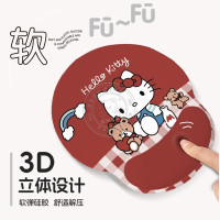 可愛凱蒂貓簡約滑鼠墊整套辦公神器—創意矽膠護腕墊鍵盤手托桌墊